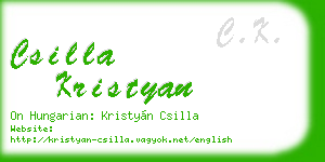 csilla kristyan business card