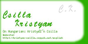 csilla kristyan business card